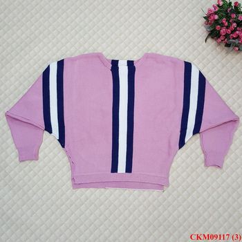 Áo Len cánh dơi phối sọc bé gái, size 6-10