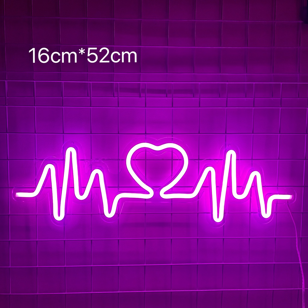 【TẶNG MÓC TREO 】Đèn led neon nhiều mẫu Nhịp đập Trái tim  quà tặng VALENTINE trang trí DECOR phòng ngủ  USB MOXI.