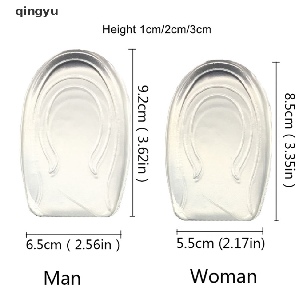 1 Cặp Đế Lót Giày Silicone Nâng Chiều Cao