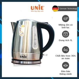 Ấm siêu tốc, bình đun nước inox Unie UE-300 1 Lít, công suất 1850W bảo hành chính hãng 12 tháng