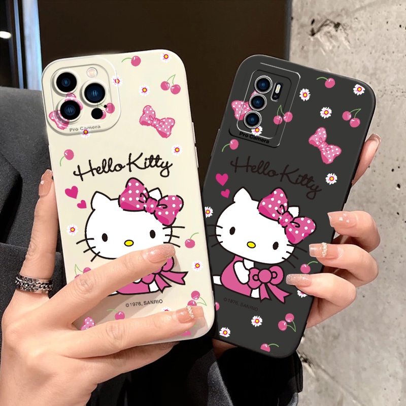 Ốp điện thoại OPPO A16 A16S A16E A16K A15 A15S A35 Hello Kitty Cat Angel Eye Soft Case Silicone Squa