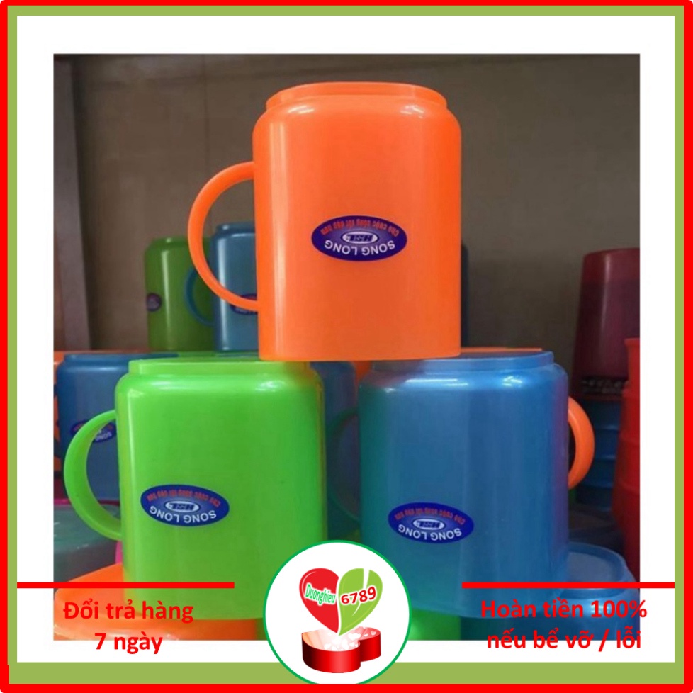 Cốc Nhựa Có Quai Song Long 2270 (Cốc Vuông Trung) - Duonghieu6789