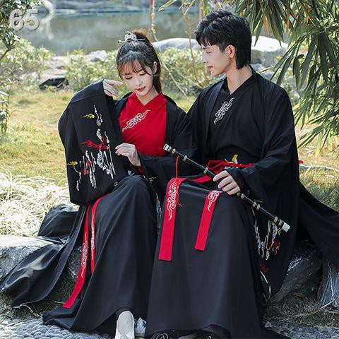 Phong cách Wei Jin Size lớn Hanfu Nam cổ trang tay áo to Kiểu Trung Quốc phục Học sinh độc đoán Nữ Lớp Bộ đồ mùa hè