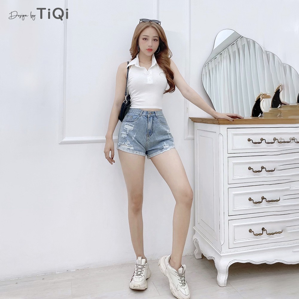 Quần short jean nữ màu xanh TiQi Jeans S1-470