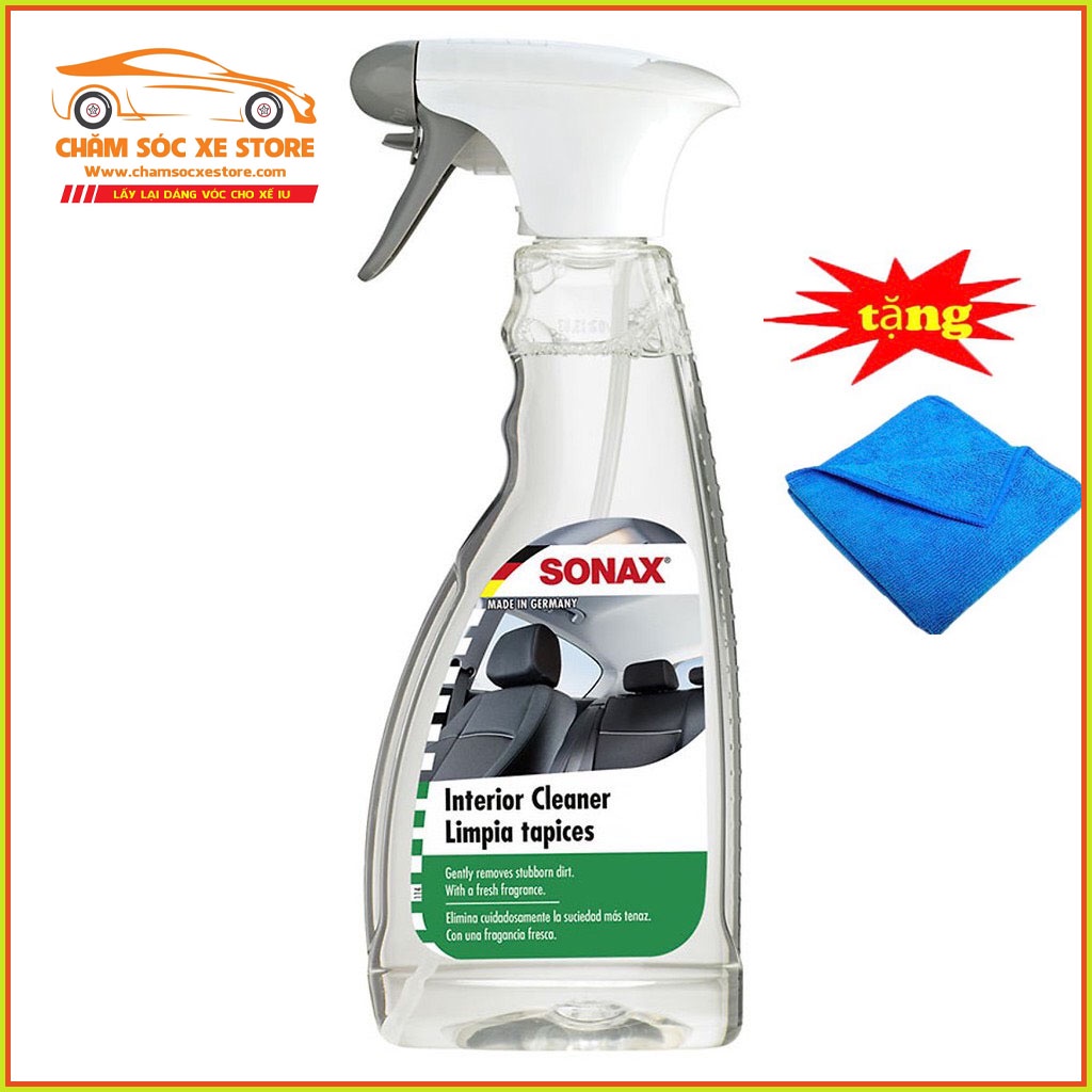 [ Tặng Khăn ] Dung dịch làm sạch nội thất ô tô đa năng Sonax car interior cleaner 500ml Sonax321200 chamsocxestore