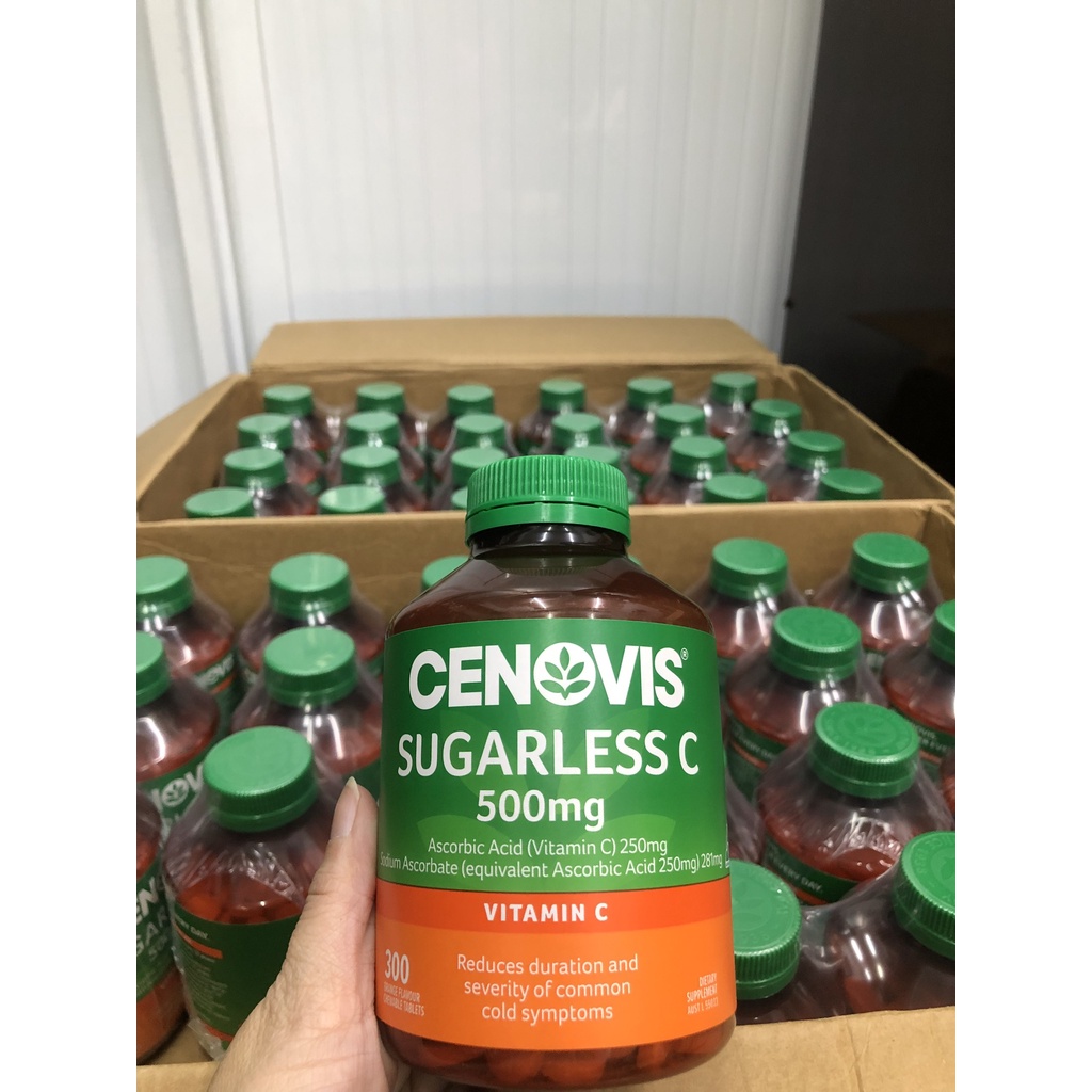 Viên Bổ Sung Đề Kháng Vitamin C CENOVIS 500mg  Australia Hộp 300 viên KHÔNG ĐƯỜNG