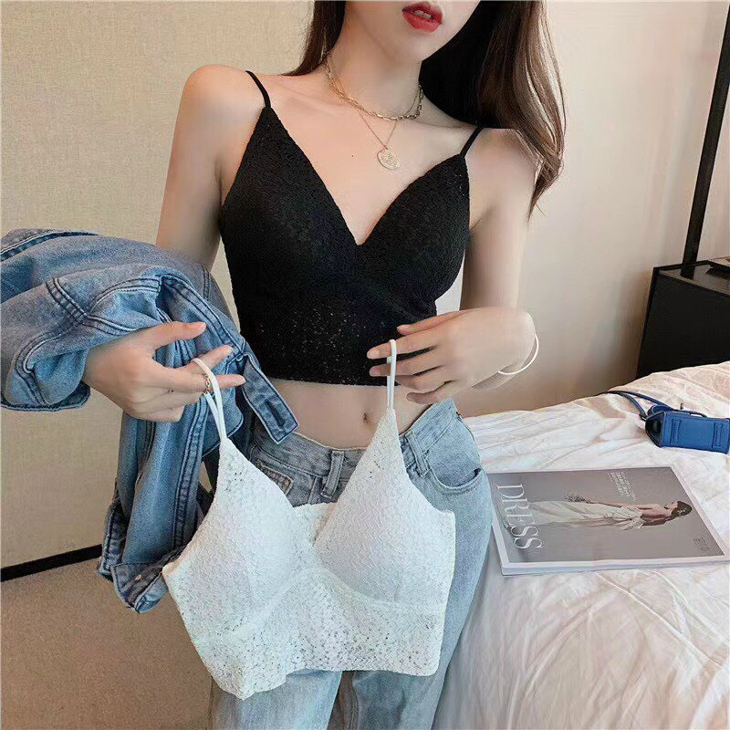 Áo Ngực Bra Nữ 2 Dây Sợi Bún Có Đệm Nâng Ngực Chất Ren Mặc Thoải Mái Cho Bạn Nữ BRA04