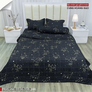 Chăn hè ga gối set 5 món Poly cotton (Được chọn mẫu)