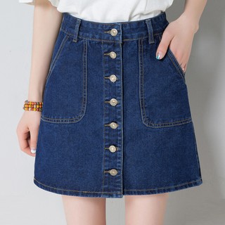 Chân váy bò cúc giữa - CVBEO043B