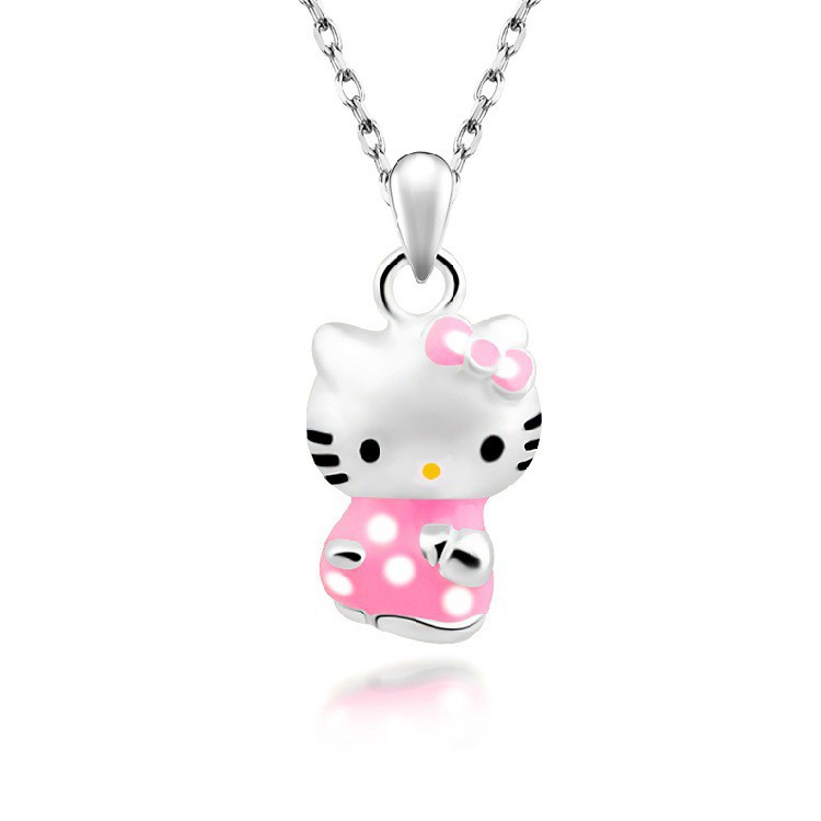 Dây chuyền bạc mặt mèo Hello Kitty