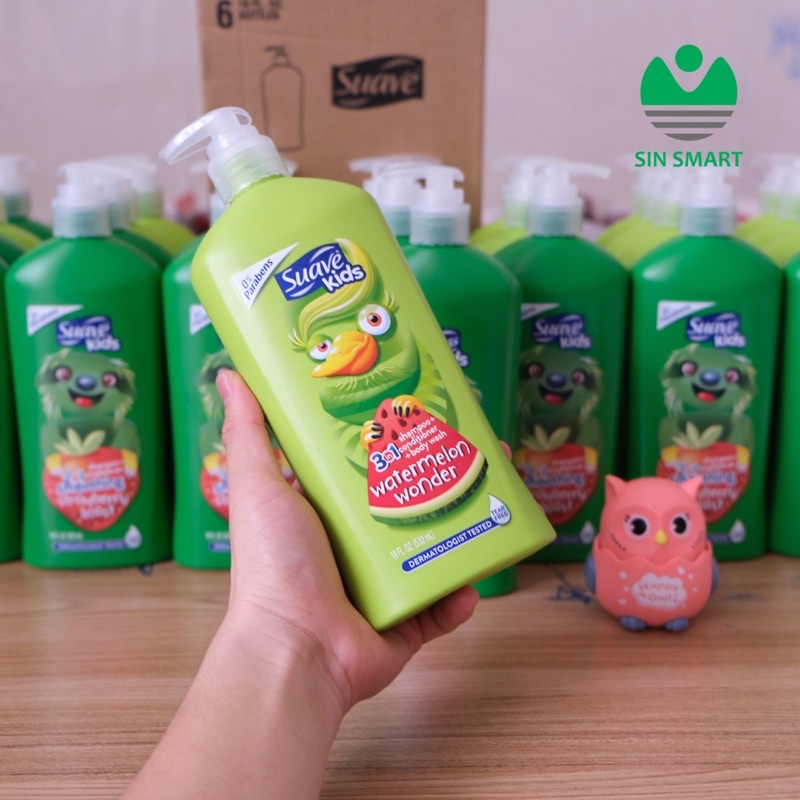 Sữa Tắm Gội Xả 3 In 1 Suave Kids 1.18L Với 2 Mùi Trái Cây