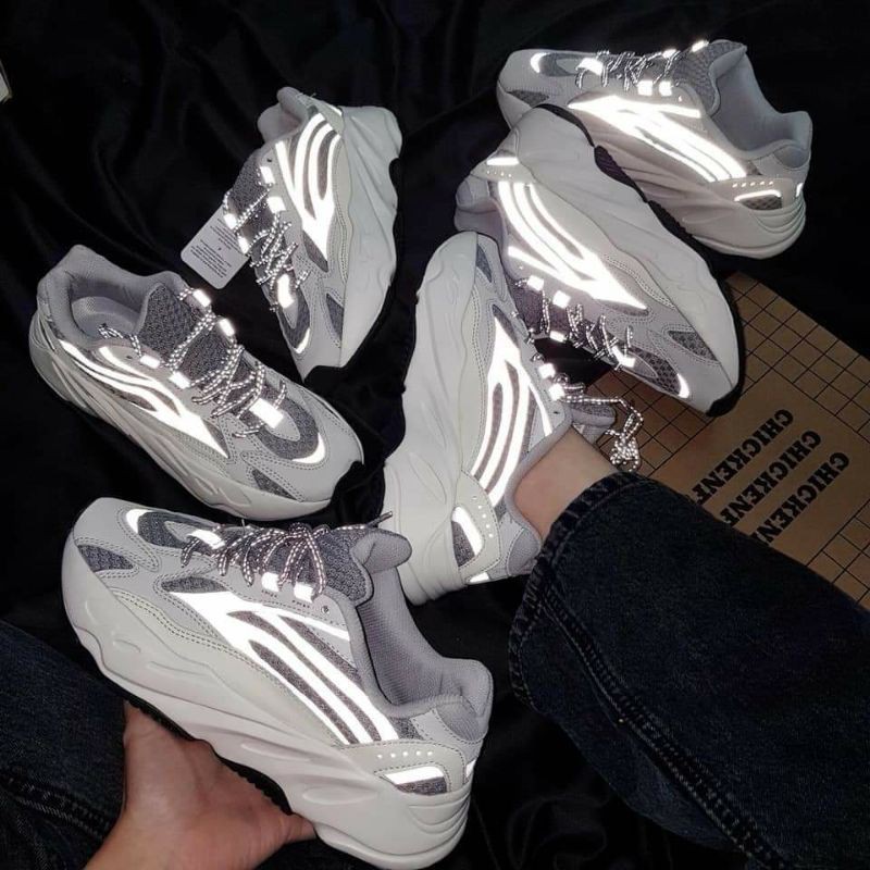 ẢNH THẬT: YZ700 STATIC PHẢN QUANG Giày Thể Thao Nữ/Giày Thể Thao Nam/Giày Sneaker/GÀ BAY
