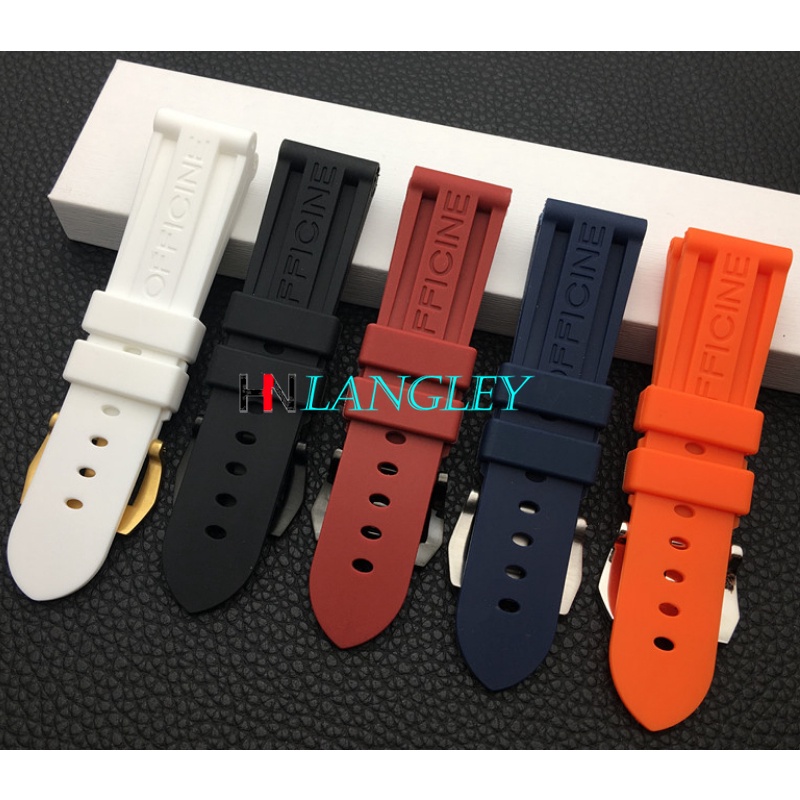 PANERAI Dây Đeo Đồng Hồ Thể Thao Bằng Silicon Mềm Chống Nước Có Khóa Chốt PAM368/389/111/351 22mm 24mm Cho Nam