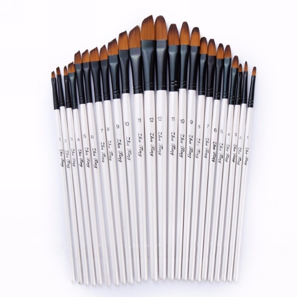 Set 12 Cọ Vẽ Màu Nước Chuyên Nghiệp