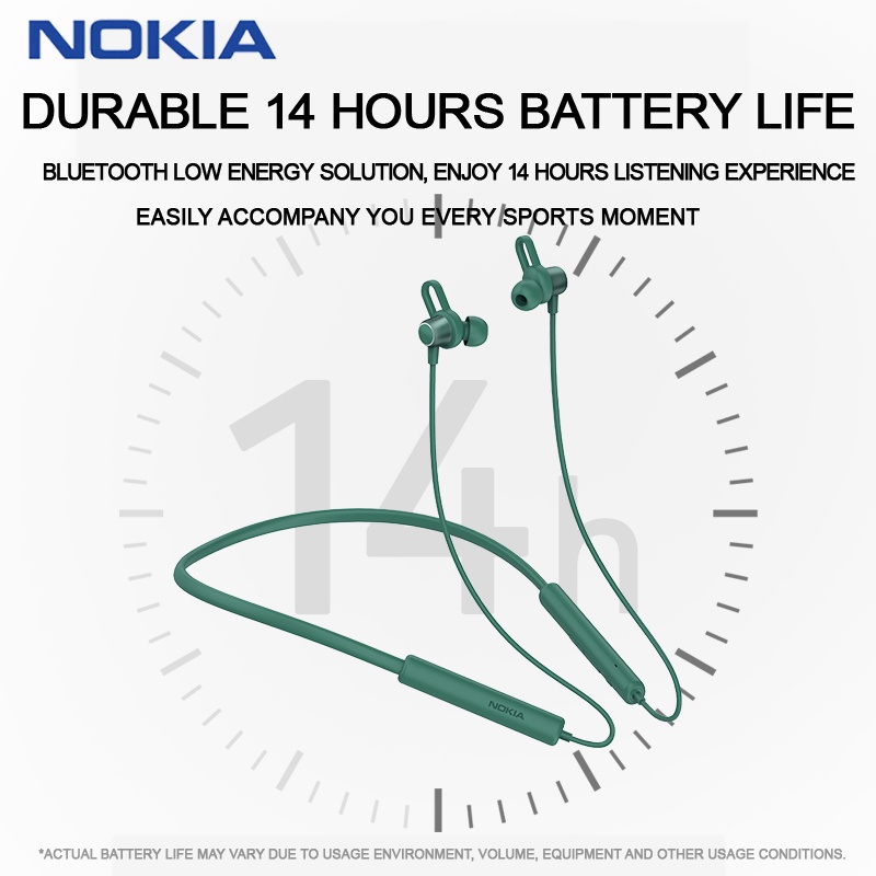 Tai Nghe Thể Thao Không Dây Nokia E1502 Bluetooth 5.3 14h Chất Lượng Cao