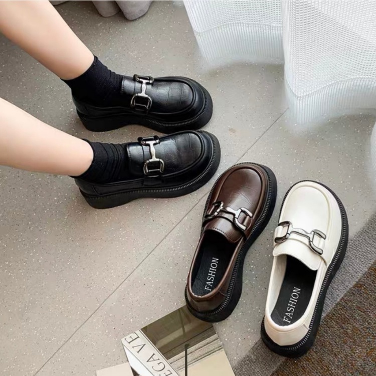 giày búp bê nữ cao cấp đế cao 3-4 phân hàng Quảng châu da mềm xinh xắn phong cách Hàn Quốc mẫu mới hot 2022