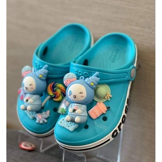 🔥 bán chạy. dép sục crocs baya xanh ngọc cho bé + tặng kèm sticker bé xanh