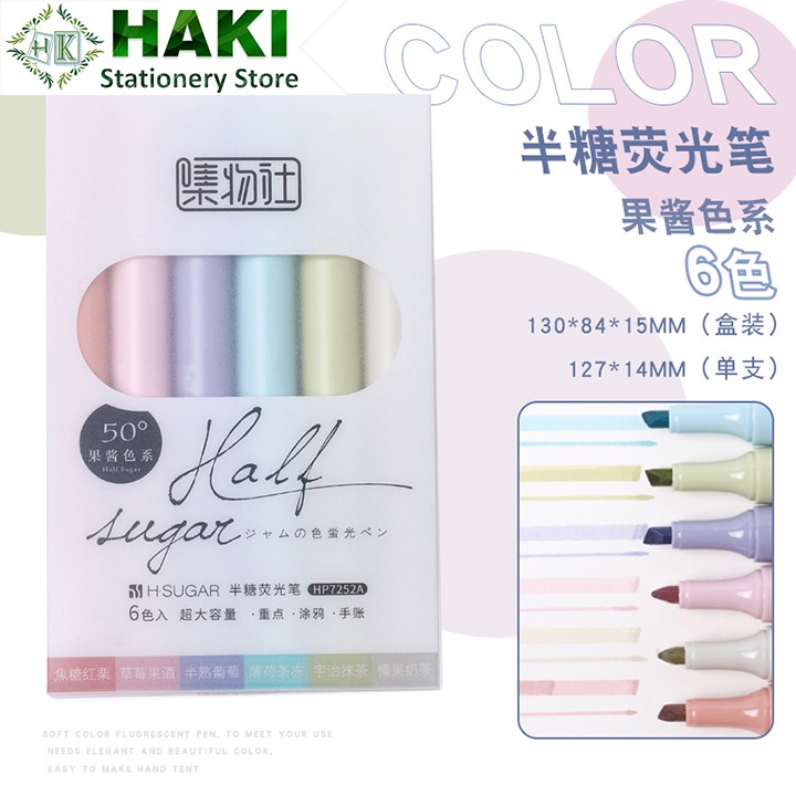HAKI bút nhớ highlight nhiều màu dạ quang pastel highlighter văn phòng phẩm B04