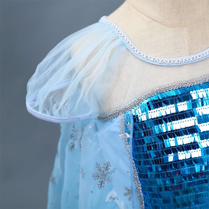 Đầm công chúa  Elsa Màu xanh tà liền váy cho bé gái 2-9 tuổi