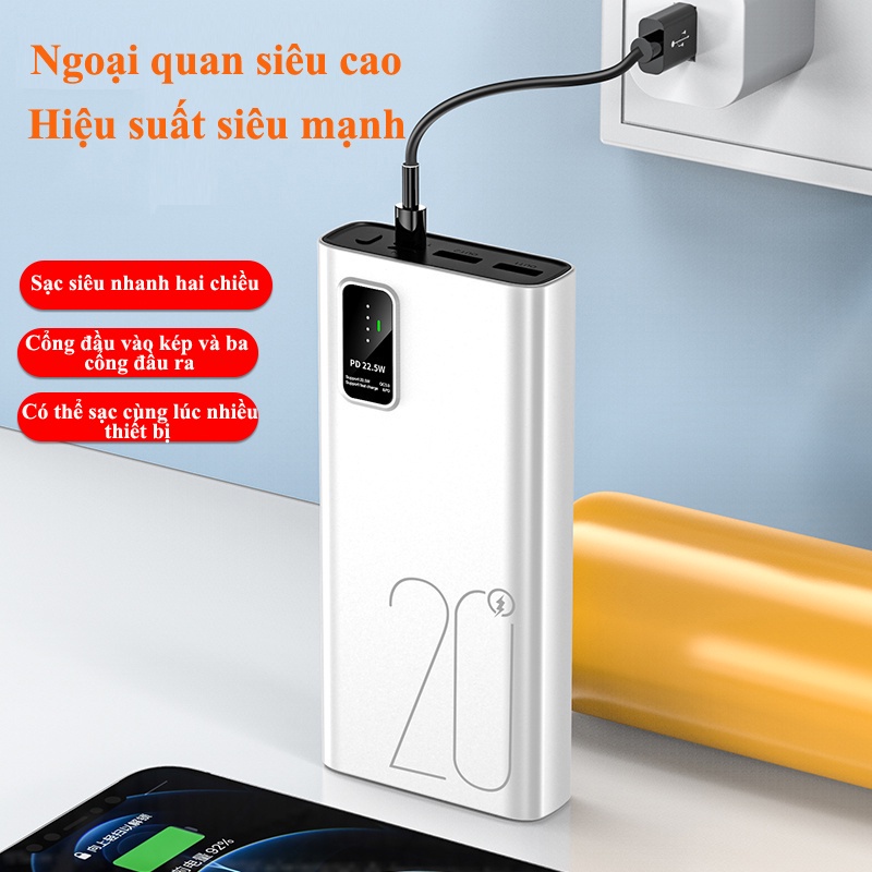 Sạc Dự Phòng 20000mah Sạc Dự Phòng Iphone Sạc Nhanh Pin Pin Dự Phòng 10000mah Fast Charge Power Bank Chính Hãng