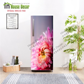 Giấy dán trang trí tủ lạnh, decal dán tủ lạnh chất liệu pvc chống thấm nước có sẵn keo - housedecor 202483