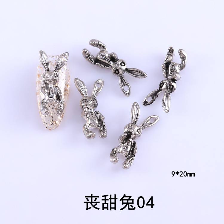 Phụ Kiện Trang Trí Móng Tay Hình Thỏ Hồng Xinh Xắn