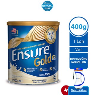 [Tặng bình thể thao cao cấp] Sữa bột Ensure Gold Vani 400Gram/lon