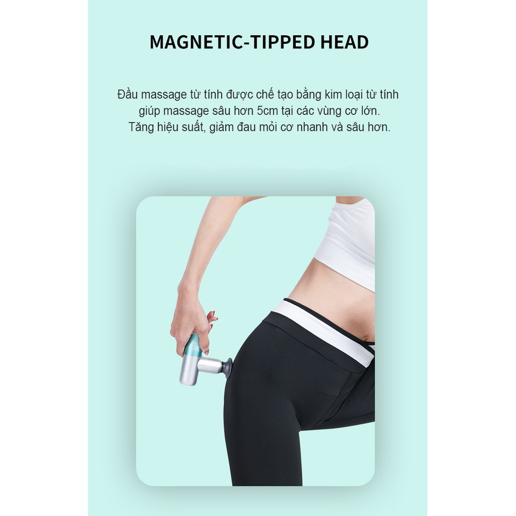 Súng Máy Massage Đa Năng Di Động KICA K2 Nhỏ Động Cơ Mạnh Pin Lâu Không Tiếng Ồn Giảm Đau Mỏi Cơ Cho Người Chơi Thể Thao