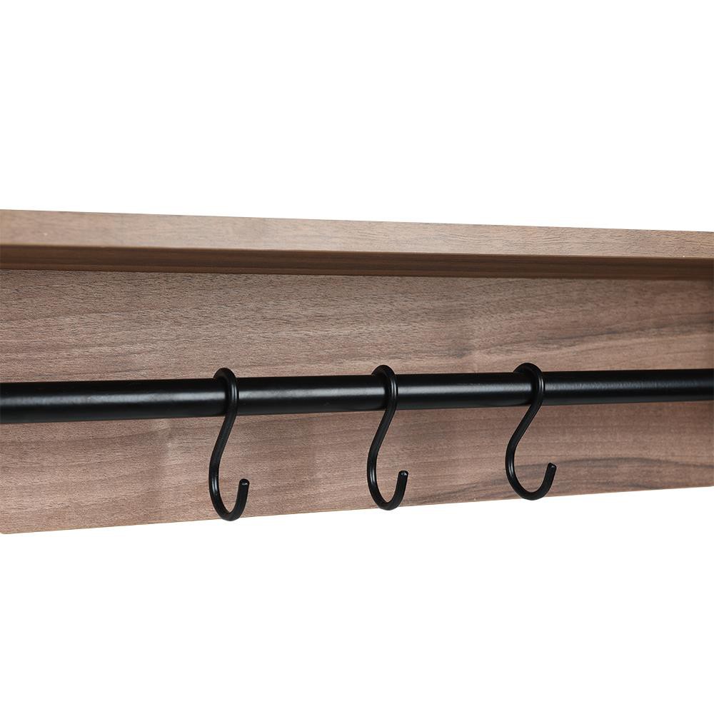 HomeBase STACKO Kệ gỗ trang trí treo tường có thanh treo Thái Lan W80xD17xH15cm