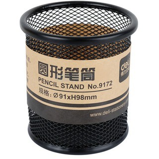 Hộp cắm bút Deli 9172 chất liệu sắt đan lưới sơn tĩnh điện chống rỉ hàng cao cấp văn phòng