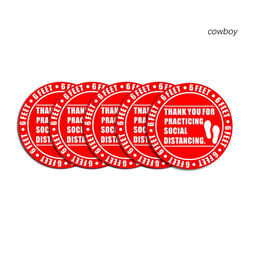 Set 5 Sticker Dán Sàn Nhà Hình Tròn 6 Feet Độc Đáo