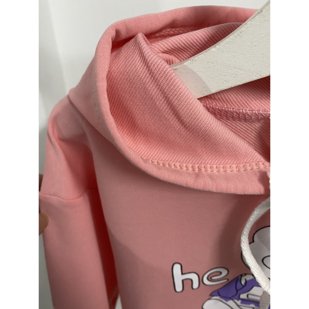 Áo nỉ Hoodie dài tay bé gái 18-30kg DAHANA Kids, áo nỉ thu đông bé gái chất da cá mềm mịn có mũ ấm áp tay xẻ cá tính