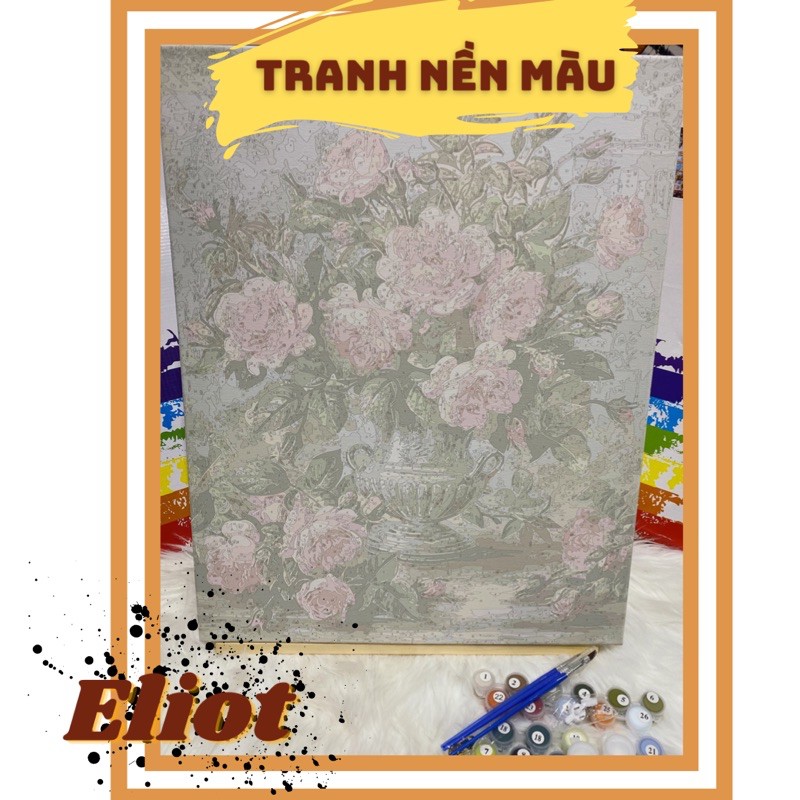 [SẴN] Tranh sơn dầu số hoá DIY/ tranh tô màu theo số chủ đề phục cổ đã căng khung kích thước 40x50