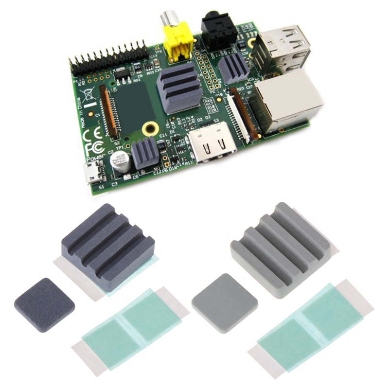Set 2 bộ tản nhiệt CPU bằng Silicon chuyên dụng cho Raspberry Pi3