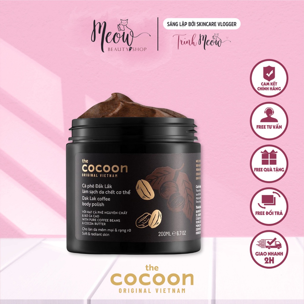  Tẩy tế bào chết Cocoon cho body Café Đắk Lăk 200ml | BigBuy360 - bigbuy360.vn