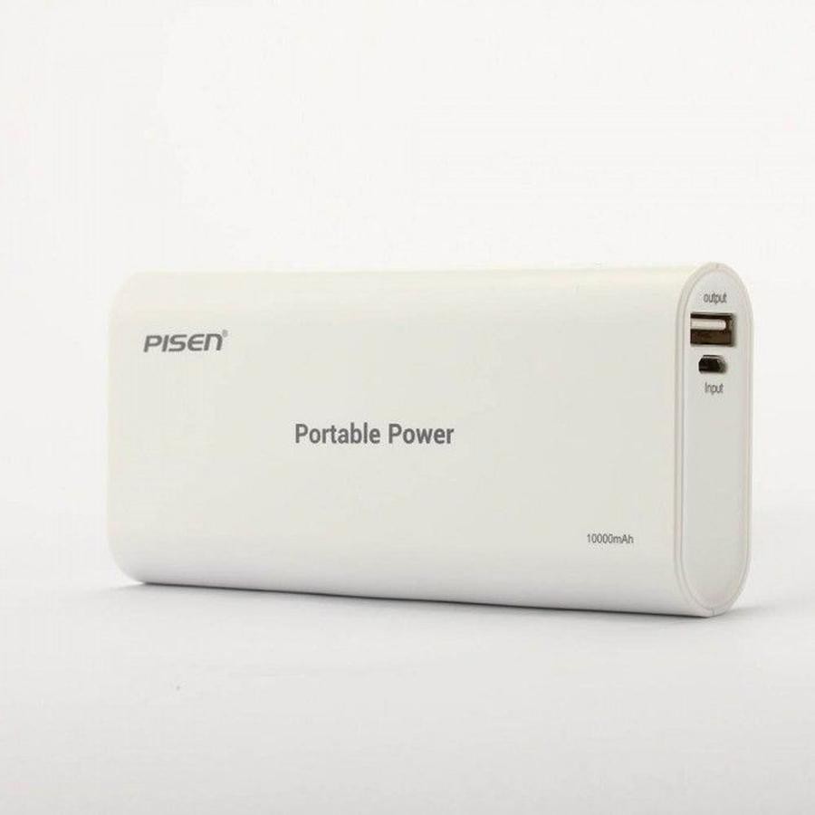 Sạc dự phòng Pisen Portable Power 10.000mAh Màu trắng (Bản nâng cấp ) - Hàng Chính Hãng