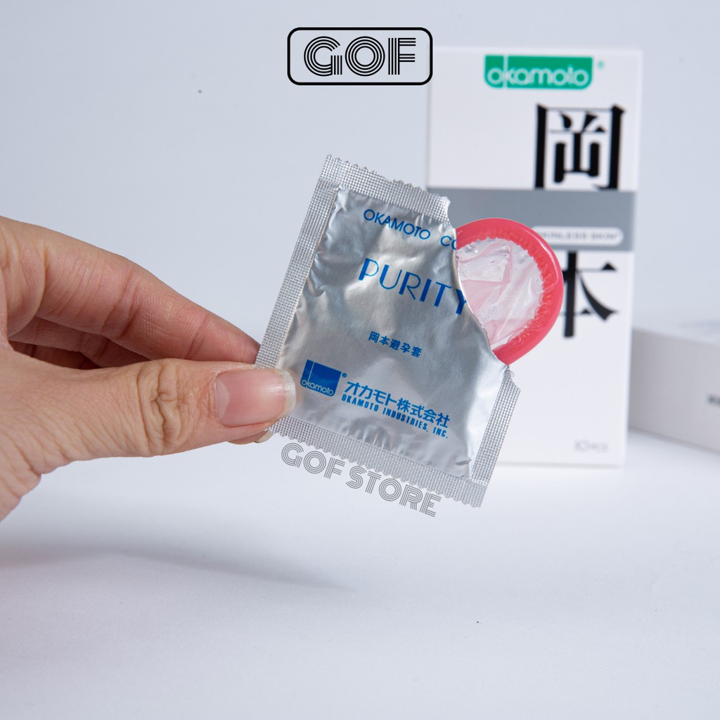 Bao cao suFreeshipOkamoto siêu mỏng không mùi Skinless Skin Purity Hộp 10 cái