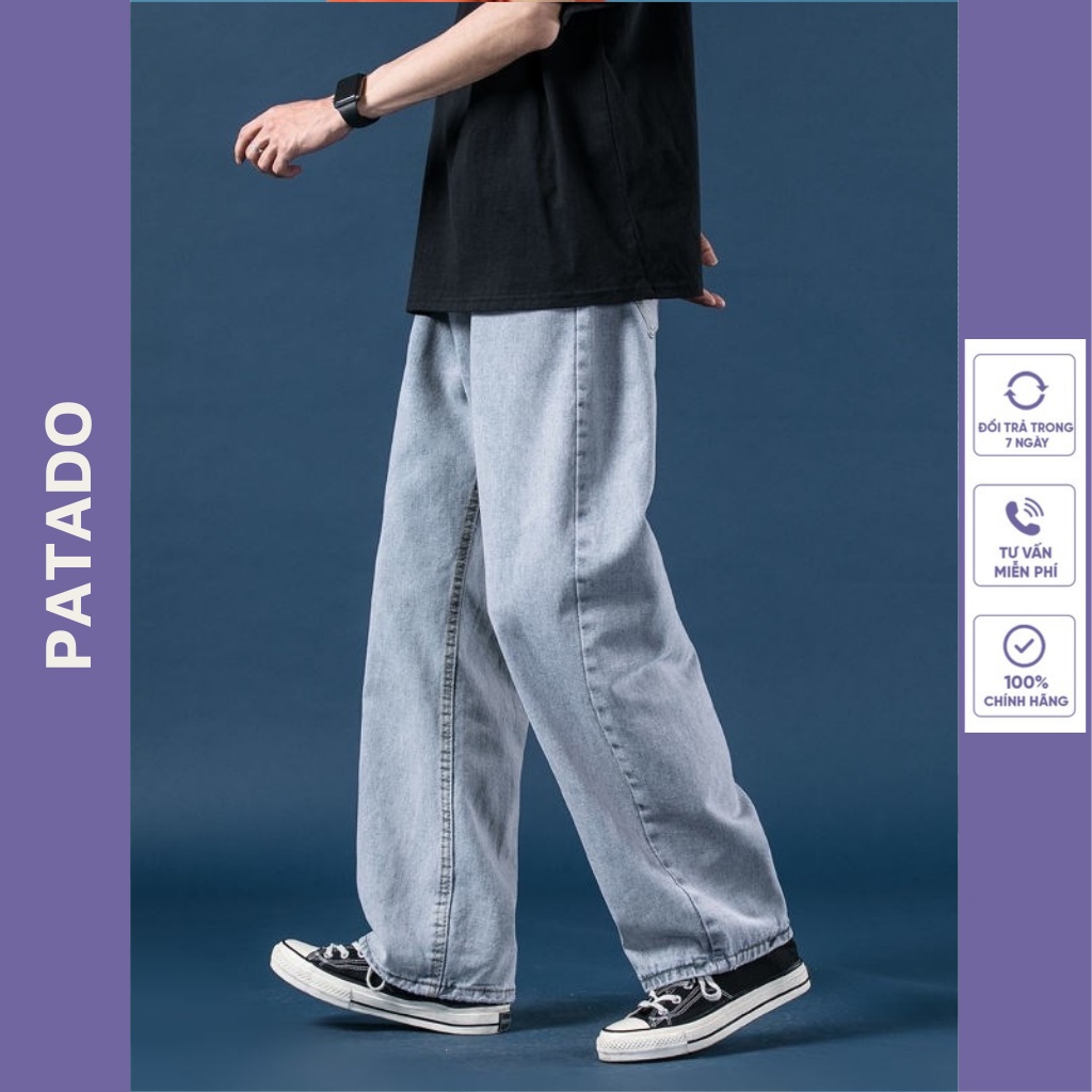 Quần jean nam ống rộng dáng baggy suông đứng SR01 chất bò jeans cao cấp hottrend 2022