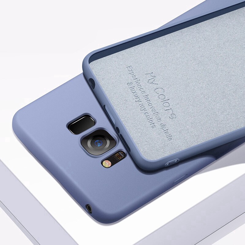 Ốp điện thoại silicon cao su mềm phối lớp lót vi sợi dành cho Samsung Galaxy S10 Plus S10E S9 S8 Plus