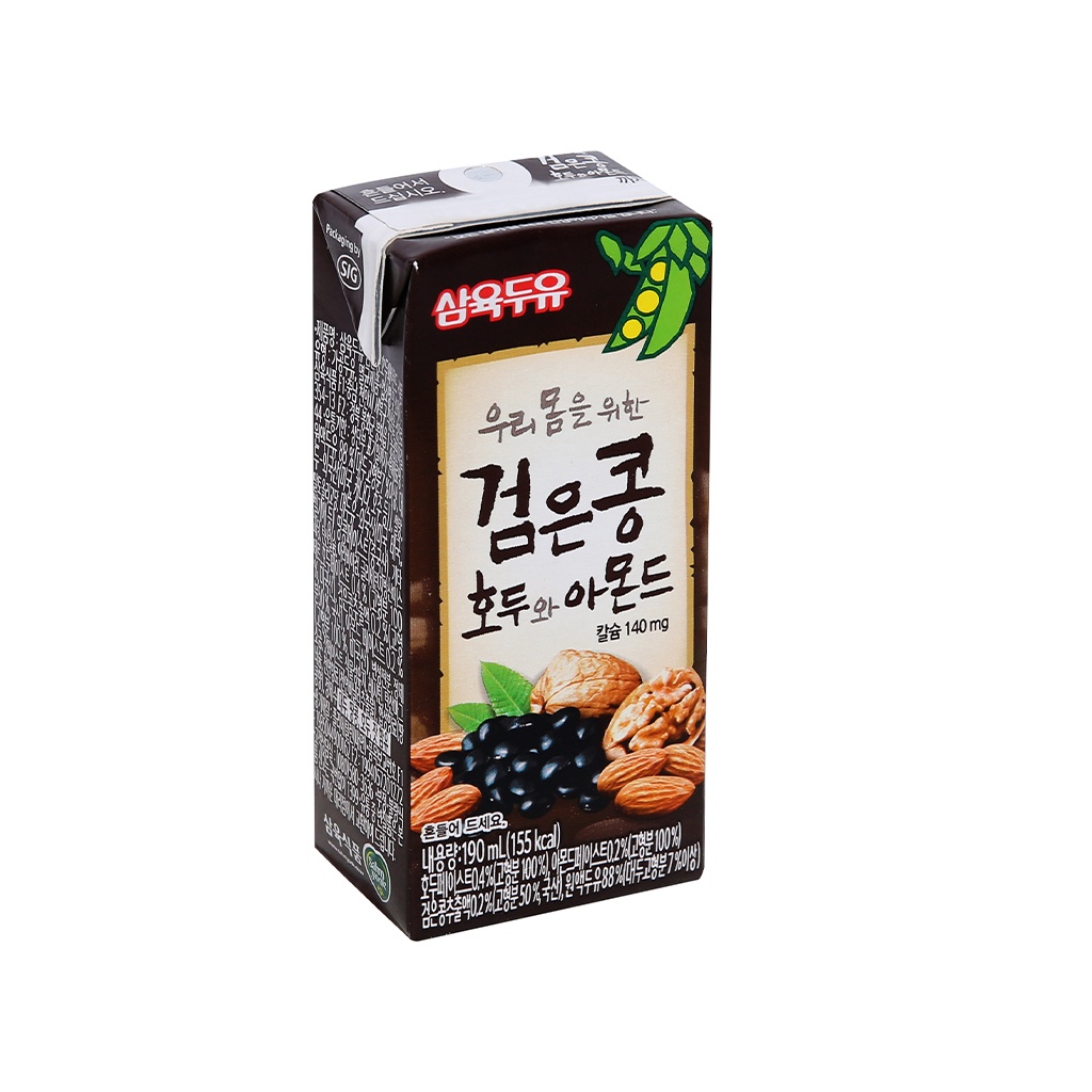 Thùng 24 Hộp Sữa Đậu Đen, Óc Chó, Hạnh Nhân Sahmyook Foods (190ml / Hộp)