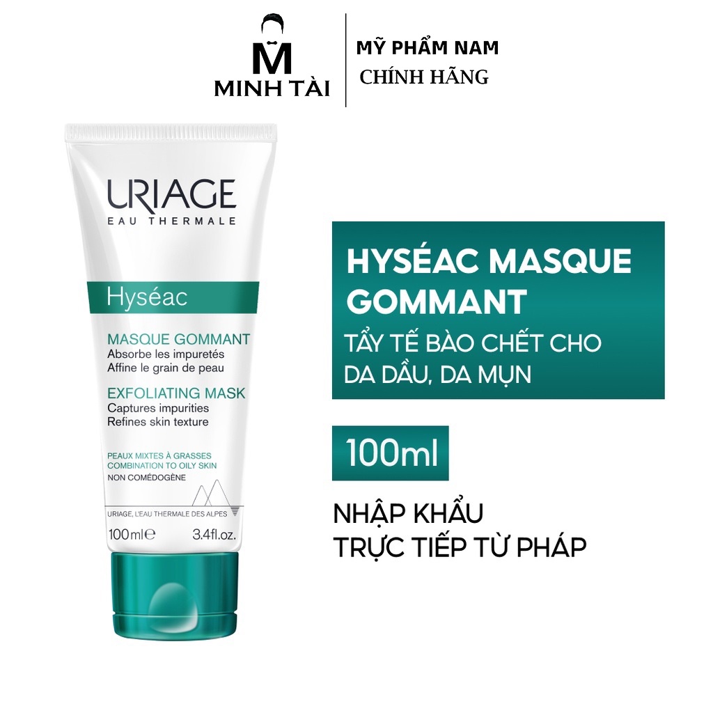 Mặt nạ, tẩy tế bào chết cho da dầu, mụn URIAGE HYSÉAC MASQUE GOMMANT 100ml - Hàng chính hãng, có tem phụ tiếng việt