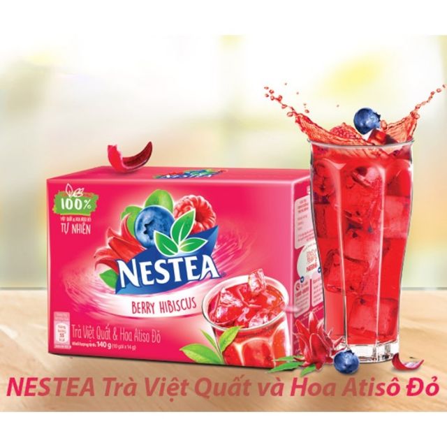 Trà nestea việt quất và hoa atiso đỏ hộp 140g( 10gói× 14g)