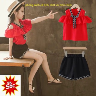 Bộ Bé Gái Tiểu Thư Phong Cách Hàn Quốc Xinh Xắn , Ảnh Thật
