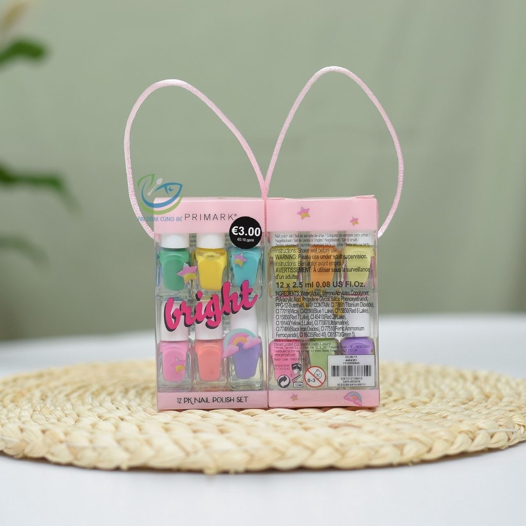 SET 12 LỌ SƠN MÓNG TAY CHO BÉ PRIMARK - PHÁP