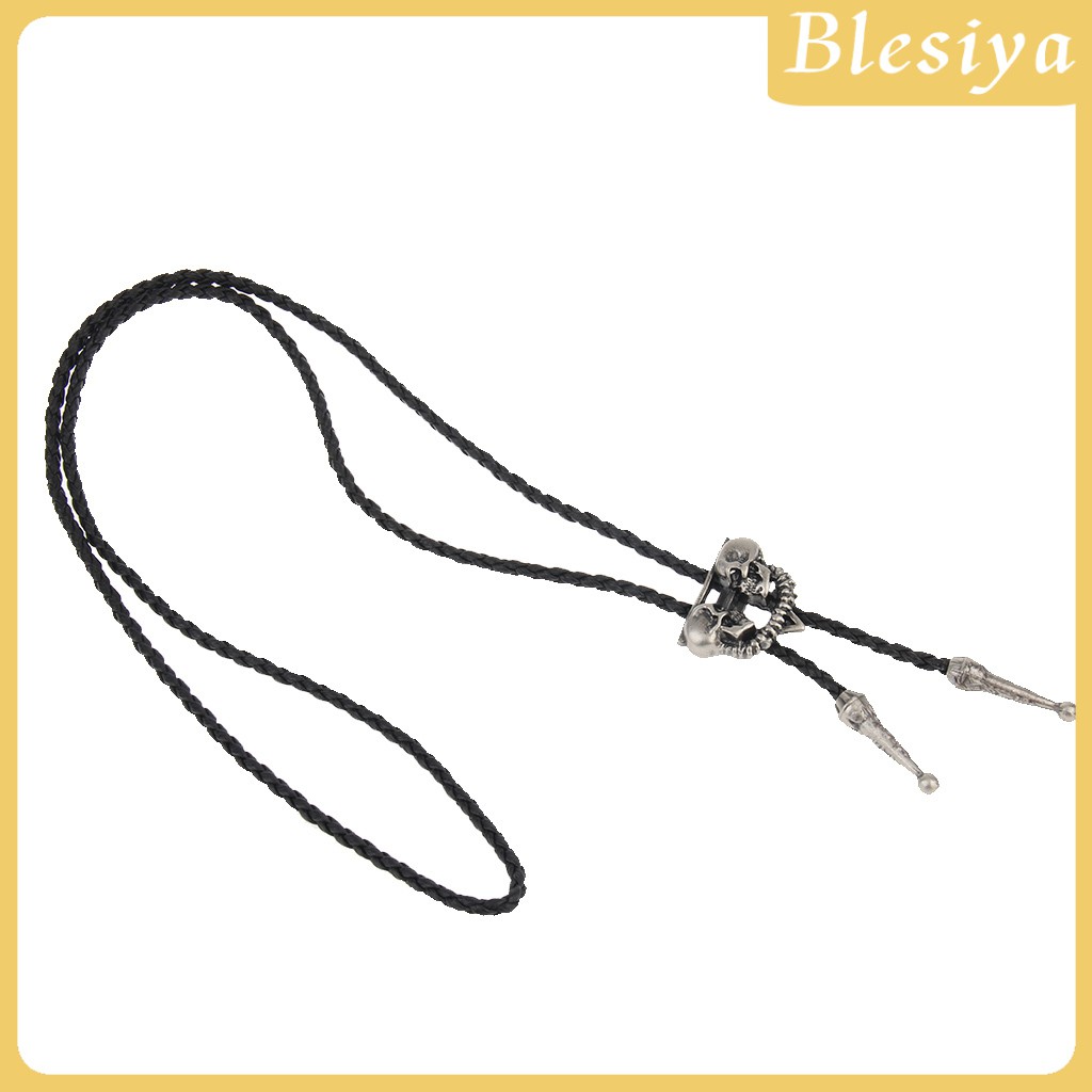 (Hàng Mới Về) Vòng Cổ Da Mặt Đầu Lâu Phong Cách Cao Bồi Phương Tây