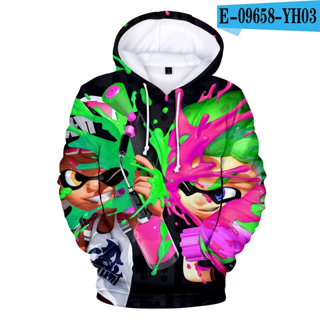 Áo Hoodie Họa Tiết Trò Chơi Splatoon Harajuku Dễ Thương Cho Bé Từ 4 Đến 14 Tuổi