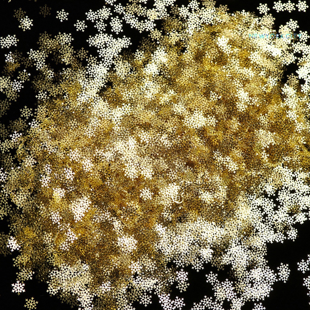 Set 90 Hạt Kim Sa Hình Bông Tuyết Nhiều Màu Sắc Trang Trí Móng Tay Nghệ Thuật DIY