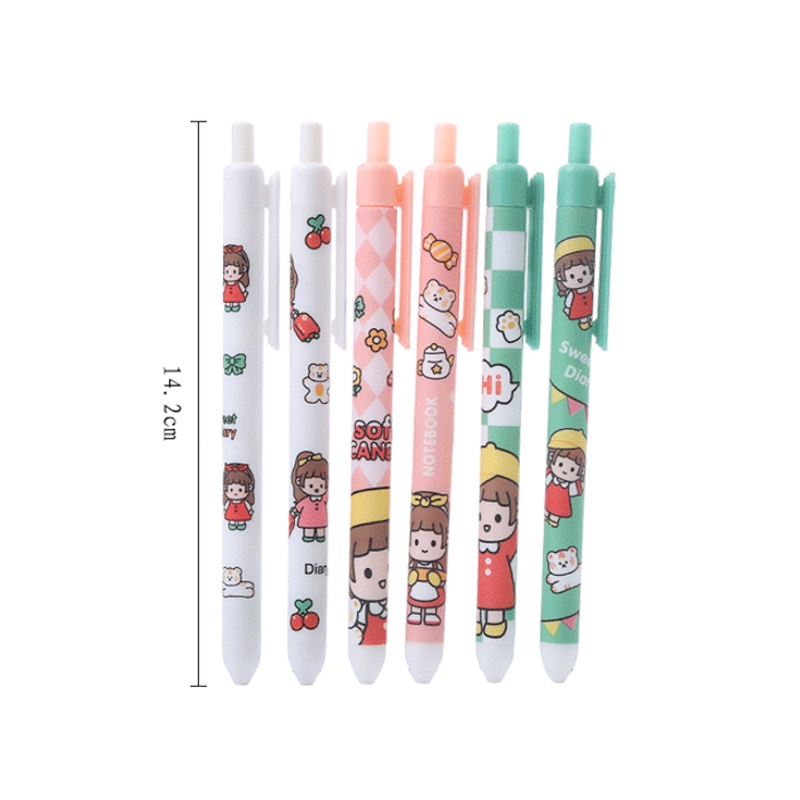 Bút Bi Mực Đen Ngòi 0.5mm Thiết Kế Đơn Giản Cho Học Sinh