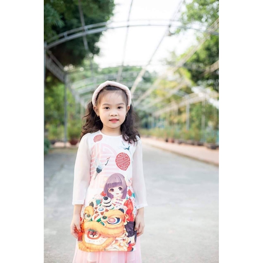ÁO DÀI CÁCH TÂN CAO CẤP CHO BÉ GÁI 10-32kg NHÀ ALICEKIDS - Bé mặc rất sang và nổi bật mùa tết