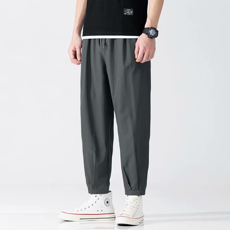 Quần Dài Vải Lụa Lạnh Mỏng Co Giãn Tốt Thời Trang Nhật Hàn Cho Nam Size M-5Xl | BigBuy360 - bigbuy360.vn